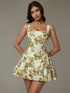 'Leocadia' Floral Pleated Mini Dress - Celes Fashion